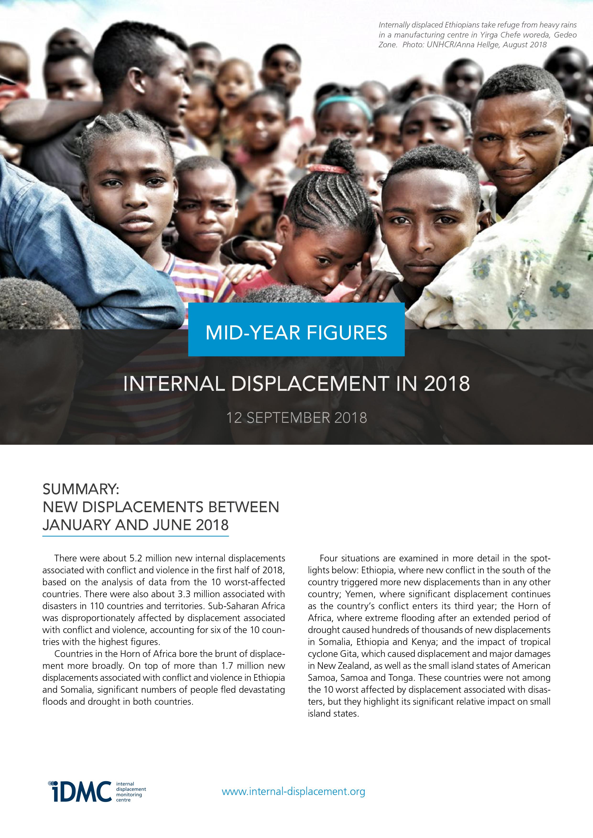 Internal displacement mid-year figures (January - June 2018)