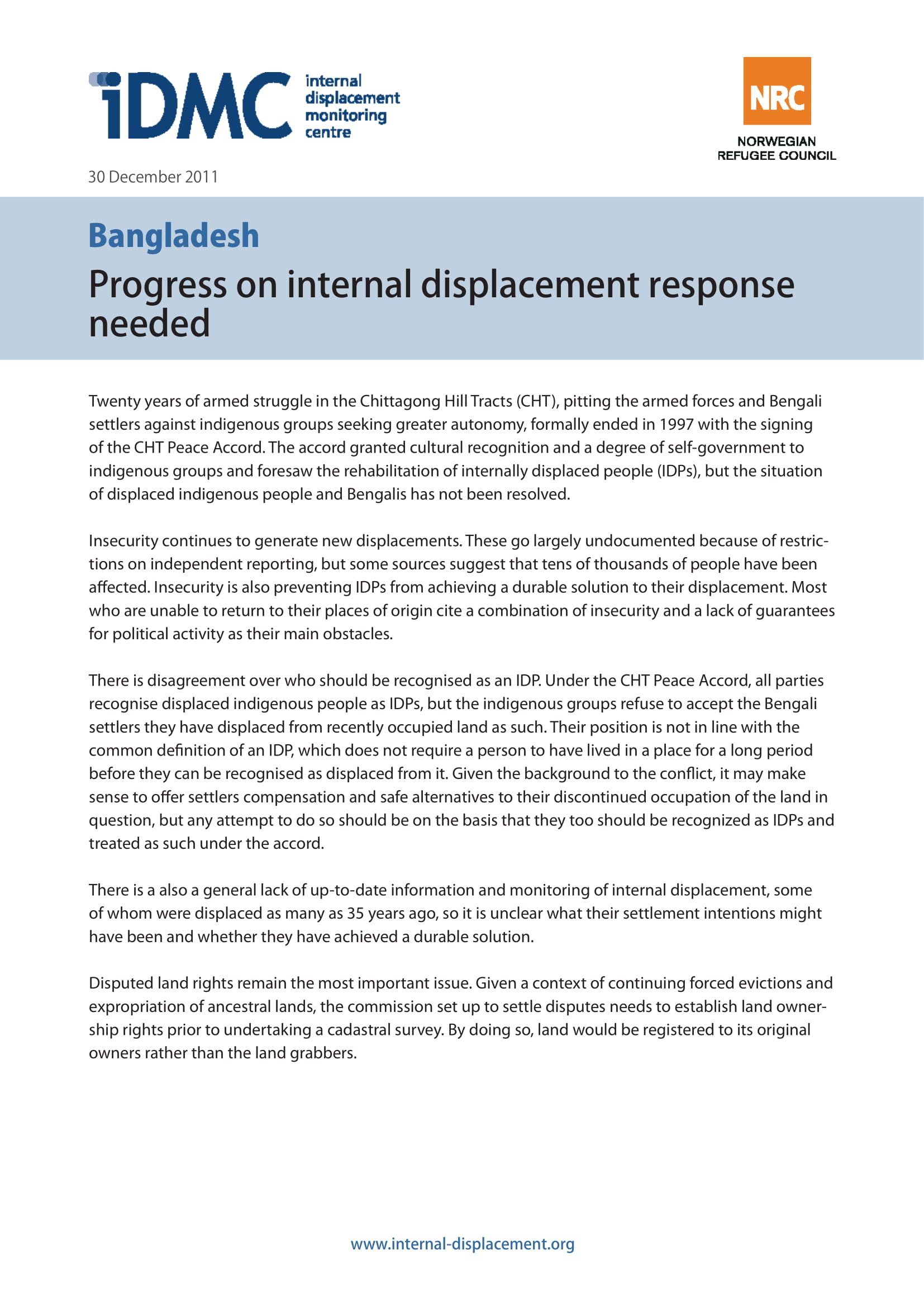 Bangladesh: Progress on internal displacement response needed