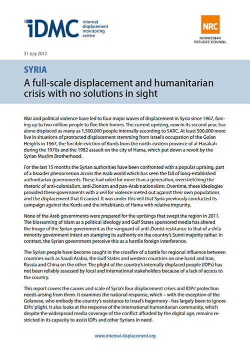 Syria: A full-scale displacement and humanitarian crisis with no solutions in sight