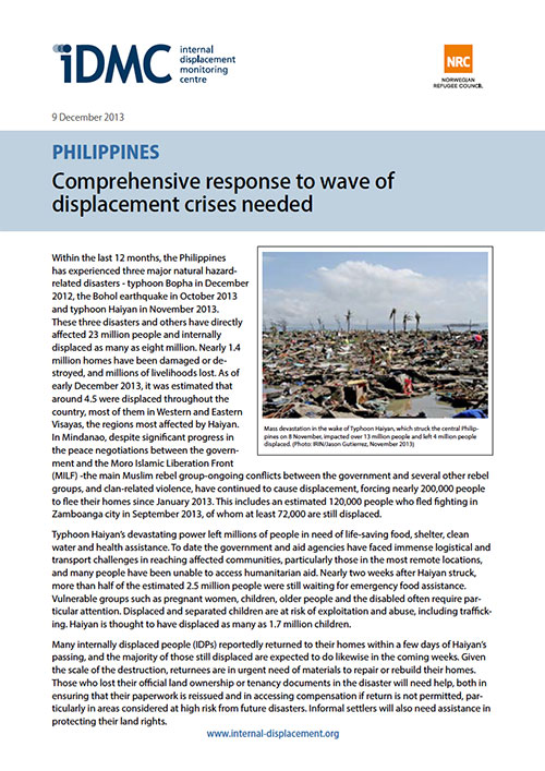 Philippines: Comprehensive response to wave of displacement crises needed
