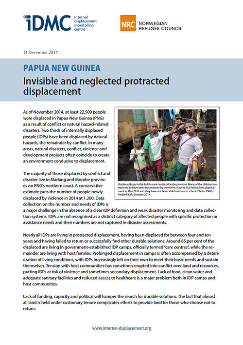 Papua New Guinea: Invisible and neglected protracted displacement