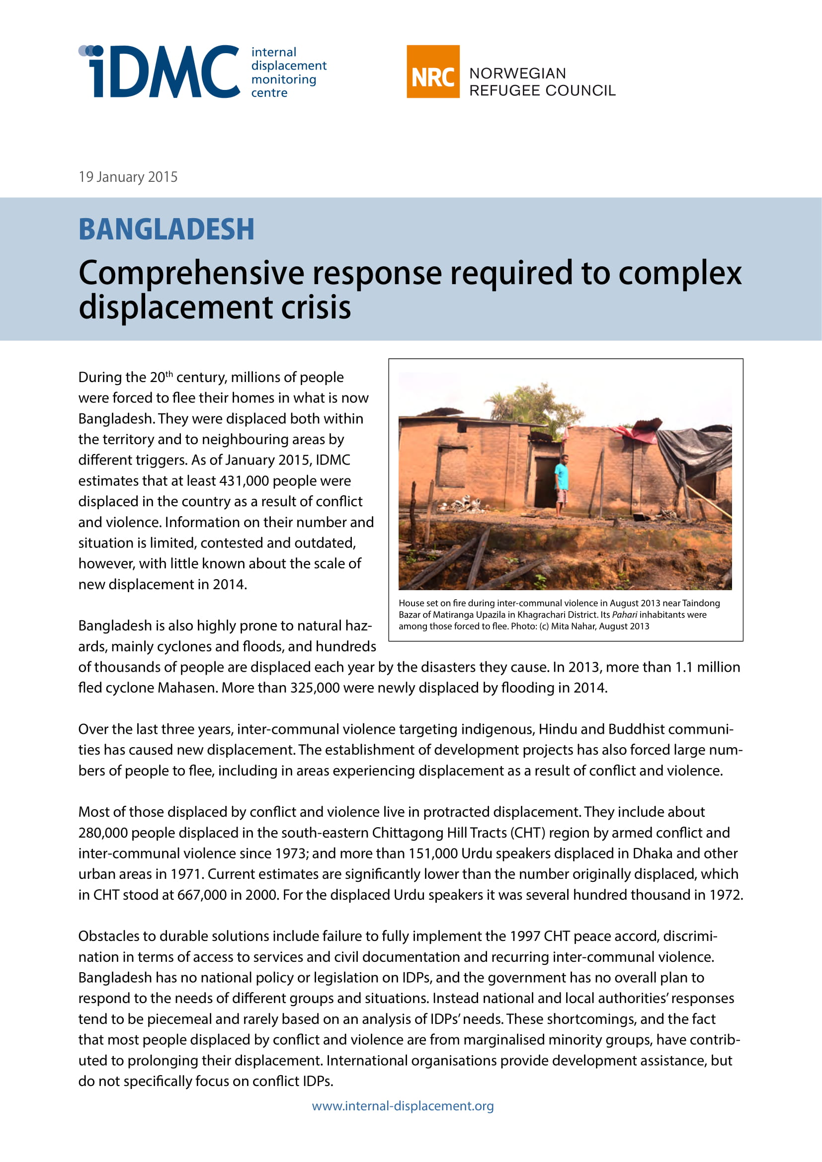 Bangladesh: Comprehensive response required to complex displacement crisis