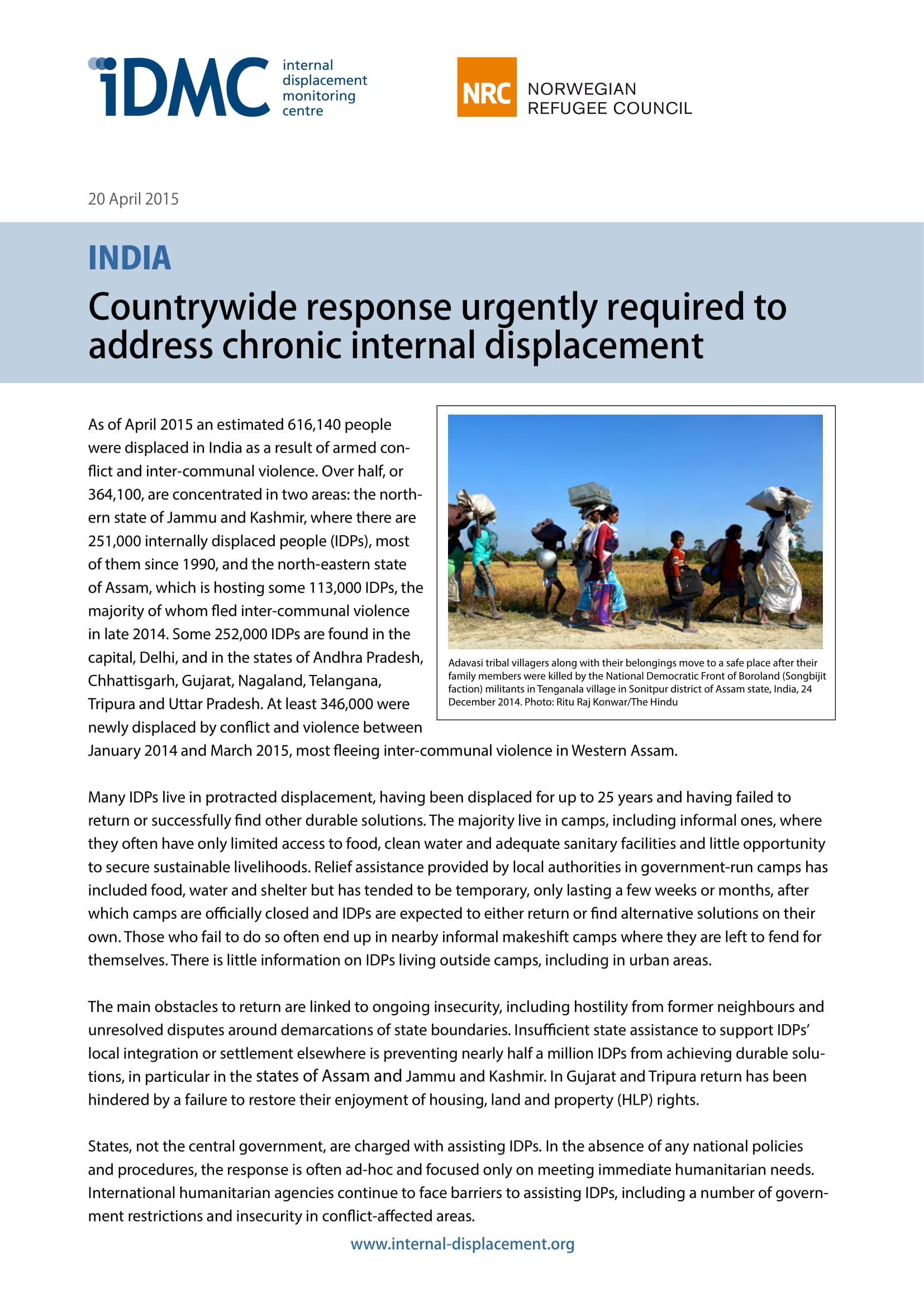 India: Countrywide response urgently required to address chronic internal displacement